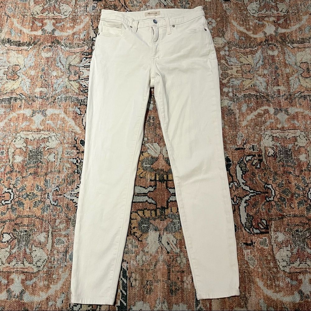 Madewell 9” High Rise White Skinny Jeans